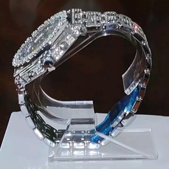 Men's Luxury Fully Covered Iced Out Simulated Diamond  Arabic Numeral Watch - Picture 15 of 15